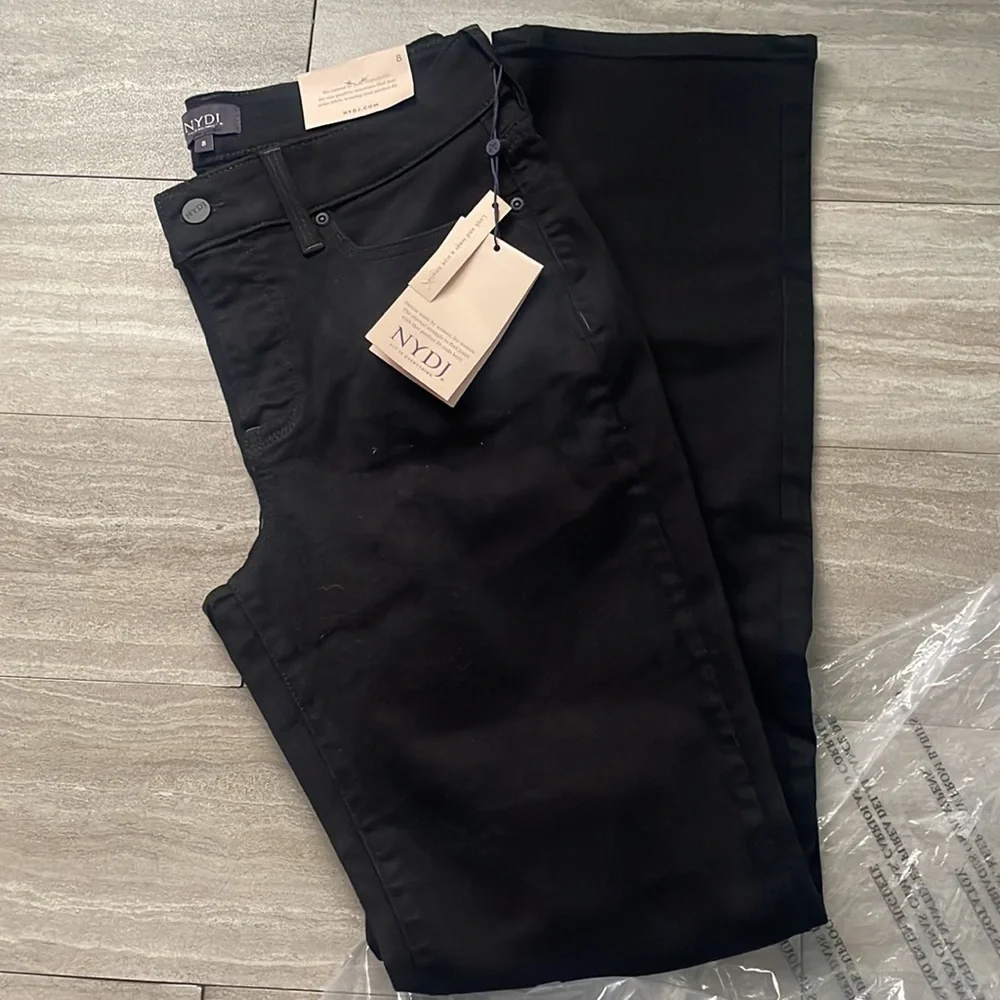 NYDJ Marilyn Straight Jeans size 8 black NWT - Picture 4 of 6